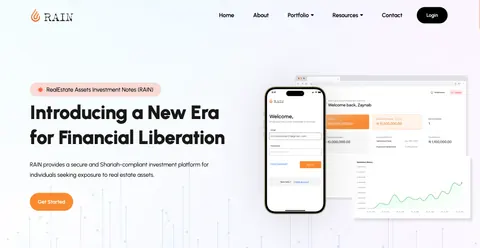 Screenshot of the RAIN Project website