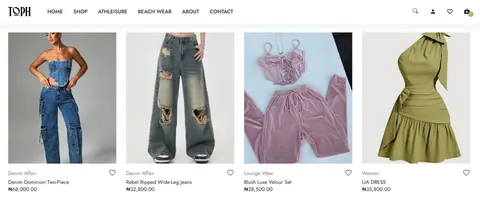 Screenshot of the Shoptoph website